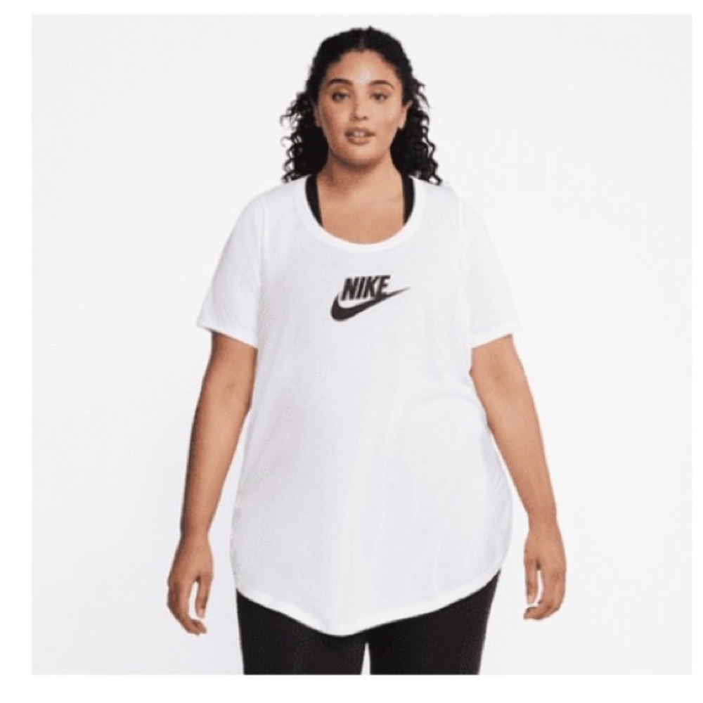 Nike White Tee with Black Swoosh